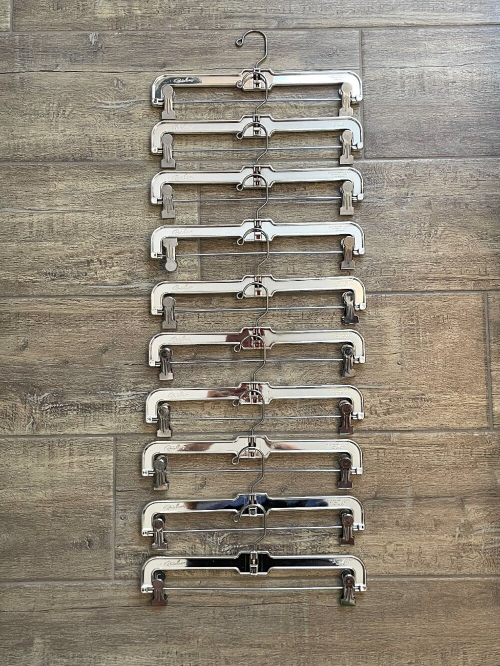 Pant Hangers Set of 10 Metallic Silver Chrome Pants Skirt Display